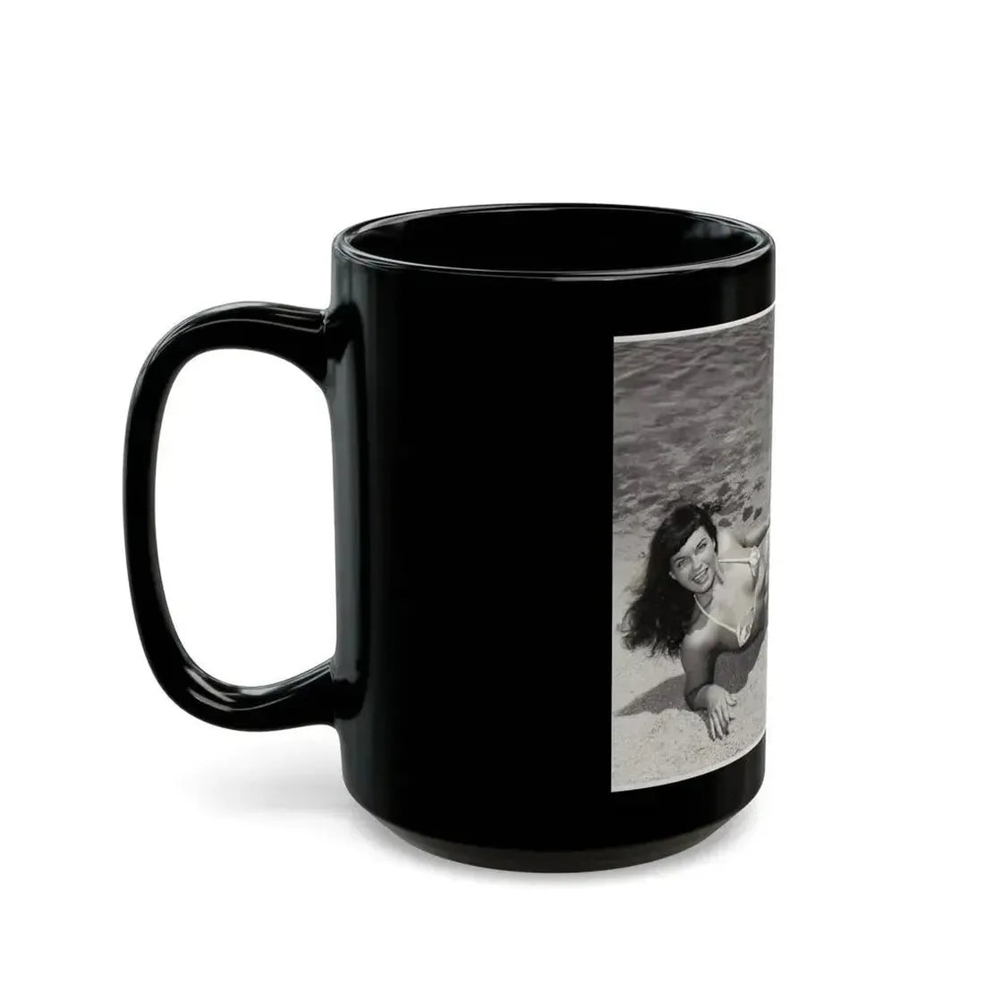 Bettie Page #22 (Vintage Female Icon) Black Coffee Mug - Go Mug Yourself