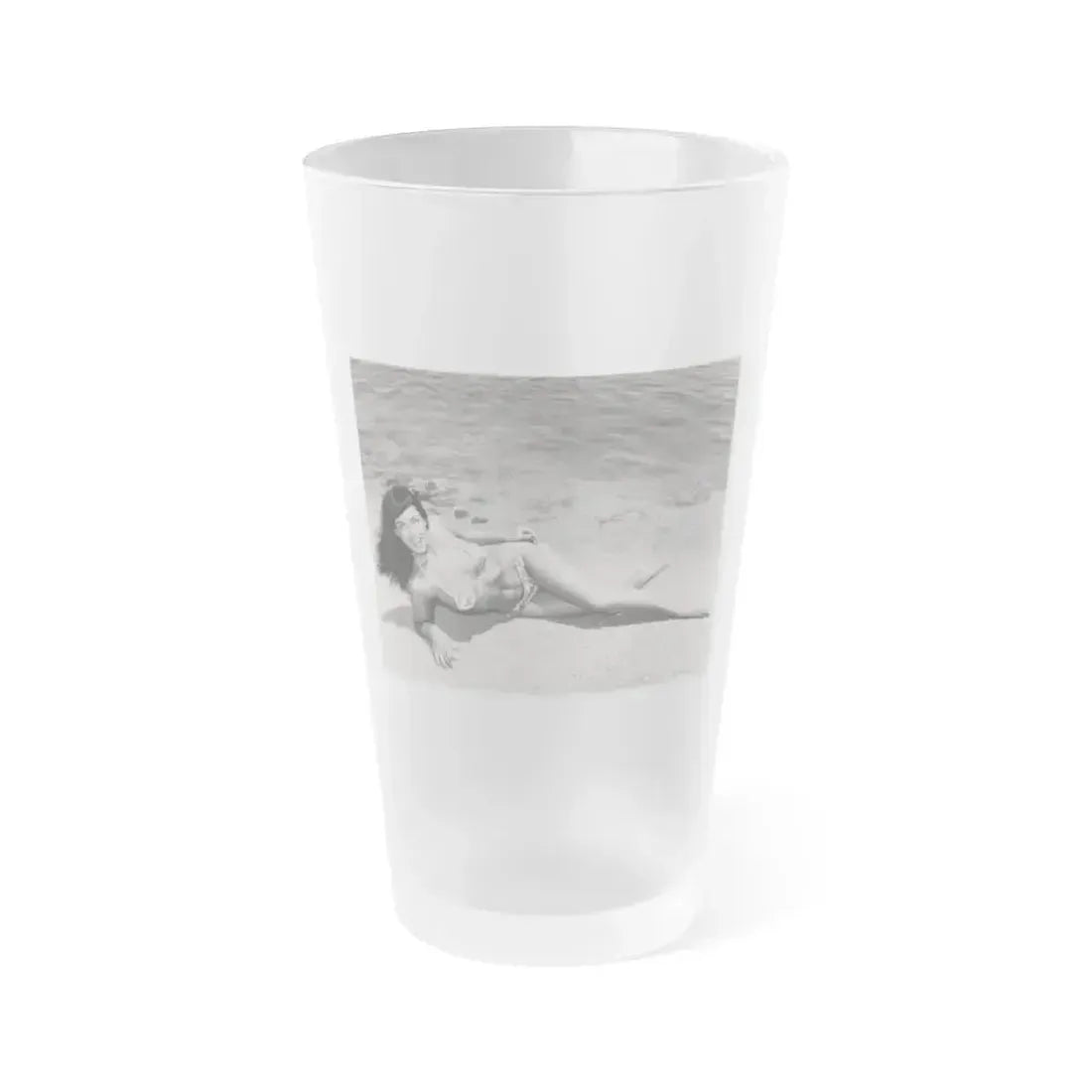 Bettie Page #22 (Vintage Female Icon) Frosted Pint Glass 16oz 16oz Frosted - Go Mug Yourself