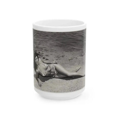Bettie Page #22 (Vintage Female Icon) White Coffee Mug 15oz - Go Mug Yourself