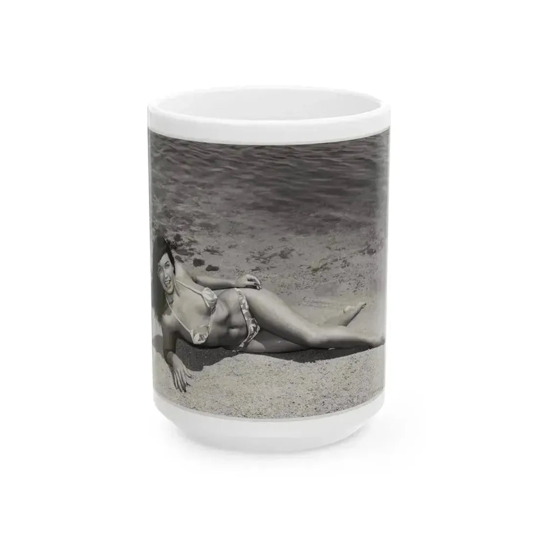 Bettie Page #22 (Vintage Female Icon) White Coffee Mug 15oz - Go Mug Yourself