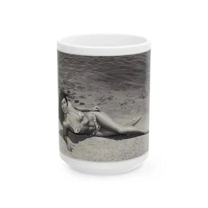 Bettie Page #22 (Vintage Female Icon) White Coffee Mug 15oz - Go Mug Yourself