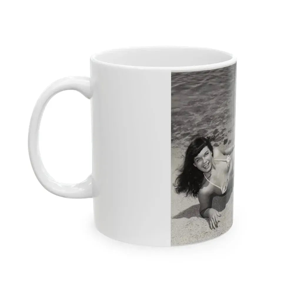Bettie Page #22 (Vintage Female Icon) White Coffee Mug - Go Mug Yourself