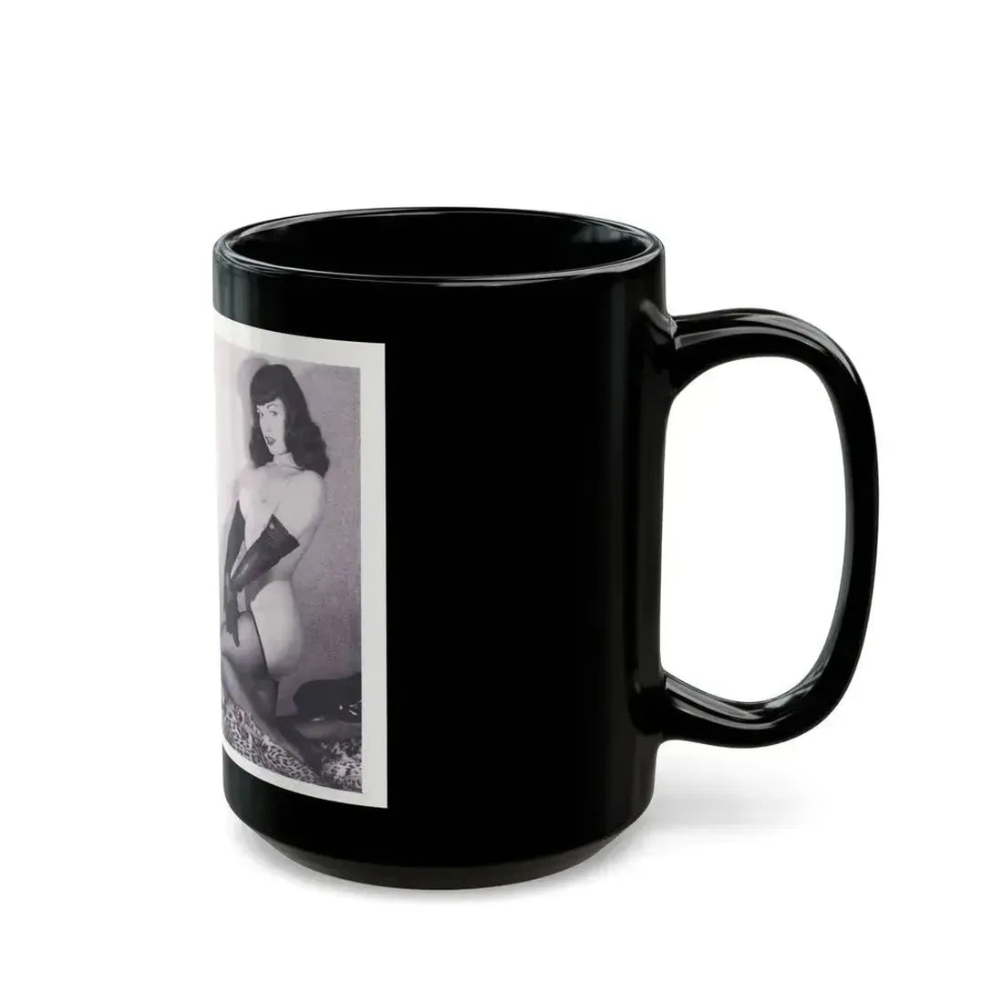 Bettie Page #220 (Vintage Female Icon) Black Coffee Mug - Go Mug Yourself