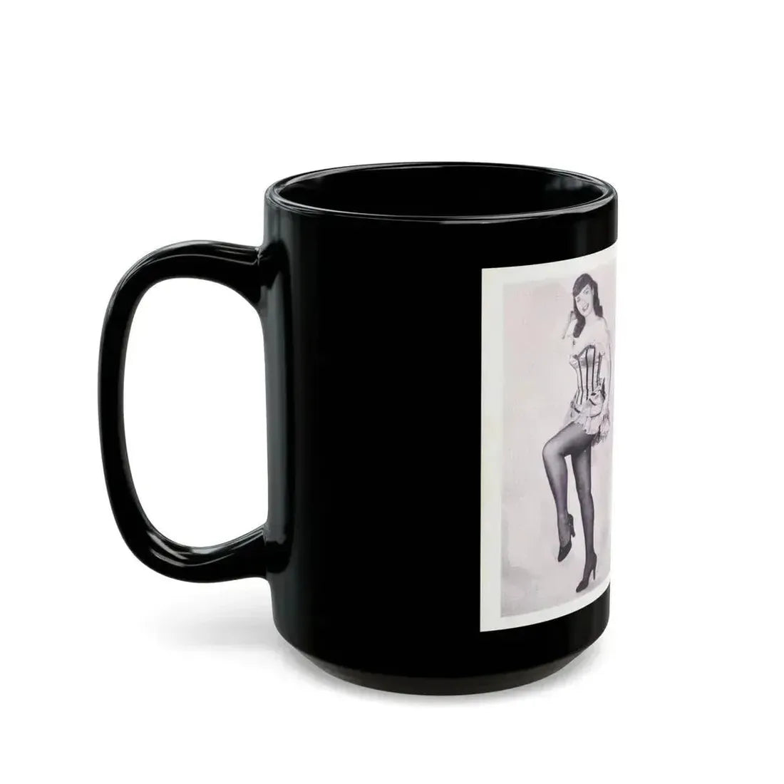 Bettie Page #220 (Vintage Female Icon) Black Coffee Mug - Go Mug Yourself