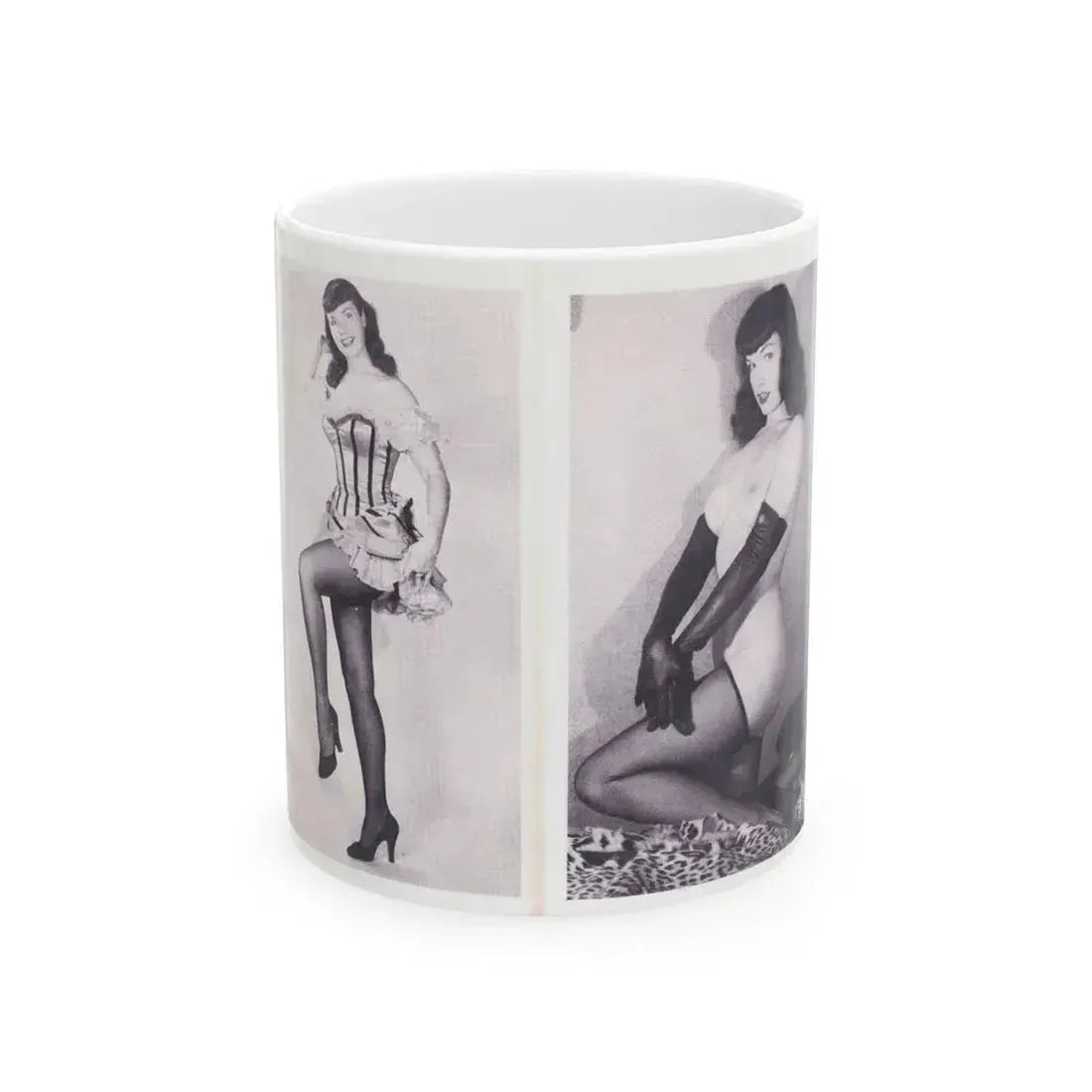 Bettie Page #220 (Vintage Female Icon) White Coffee Mug 11oz - Go Mug Yourself
