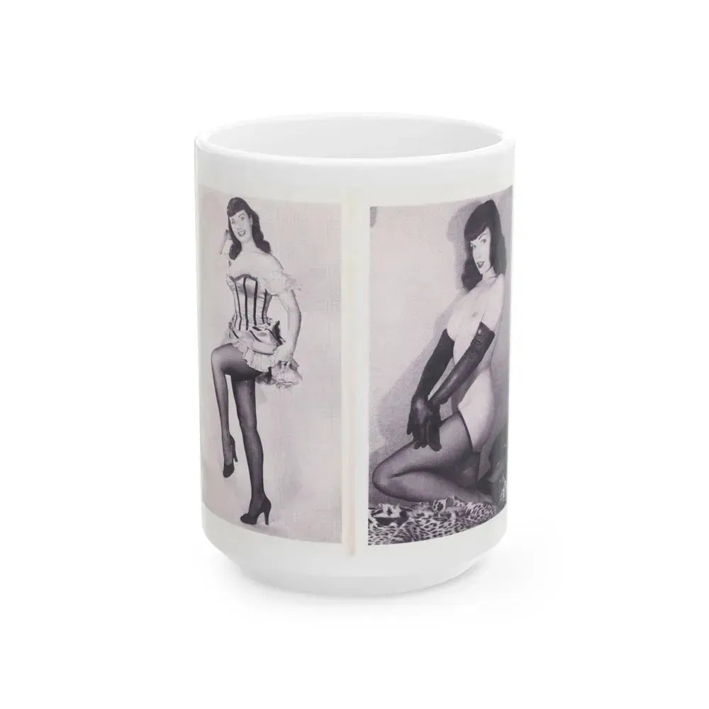 Bettie Page #220 (Vintage Female Icon) White Coffee Mug 15oz - Go Mug Yourself