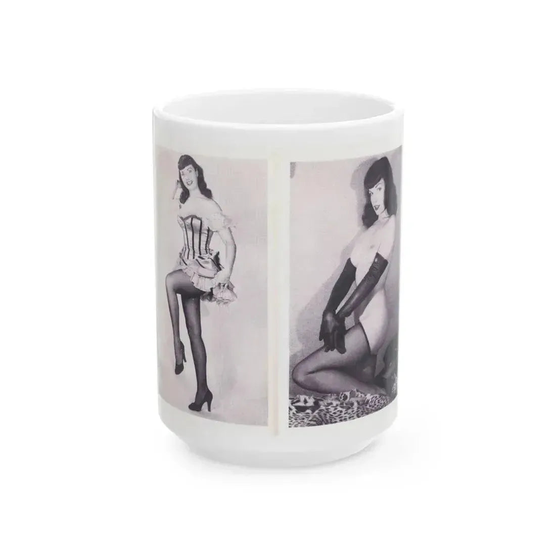 Bettie Page #220 (Vintage Female Icon) White Coffee Mug 15oz - Go Mug Yourself