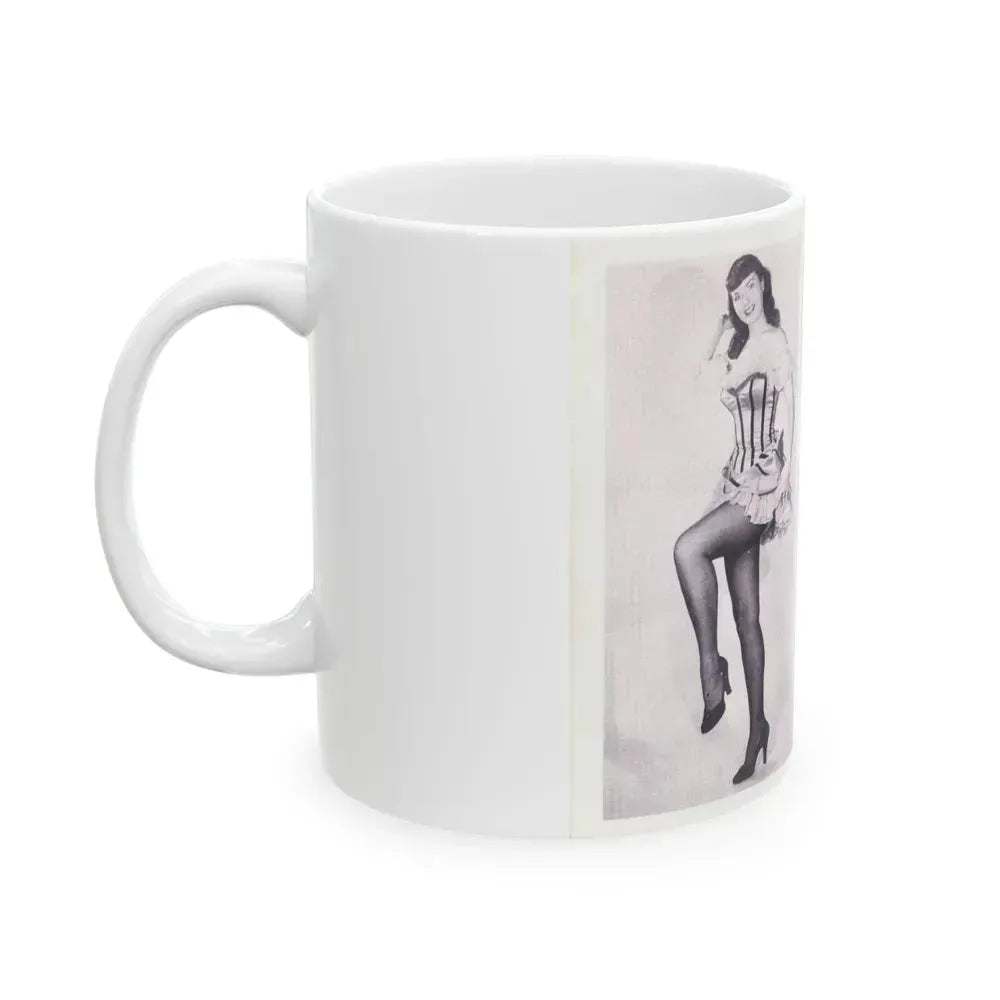 Bettie Page #220 (Vintage Female Icon) White Coffee Mug - Go Mug Yourself