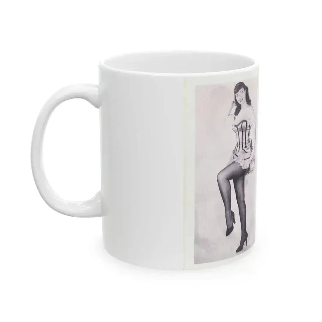 Bettie Page #220 (Vintage Female Icon) White Coffee Mug - Go Mug Yourself