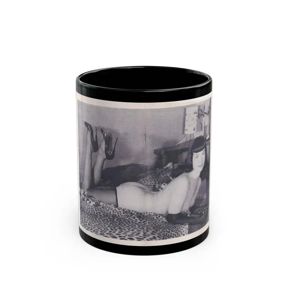 Bettie Page #221 (Vintage Female Icon) Black Coffee Mug 11oz - Go Mug Yourself