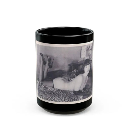 Bettie Page #221 (Vintage Female Icon) Black Coffee Mug 15oz - Go Mug Yourself