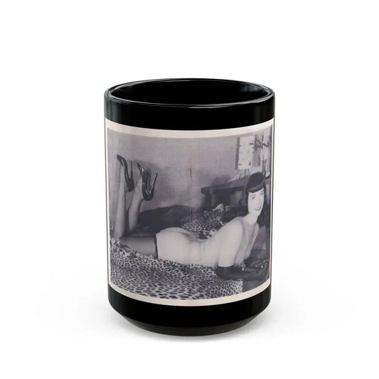 Bettie Page #221 (Vintage Female Icon) Black Coffee Mug 15oz - Go Mug Yourself