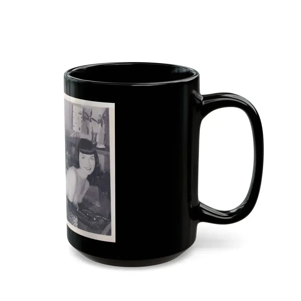 Bettie Page #221 (Vintage Female Icon) Black Coffee Mug - Go Mug Yourself