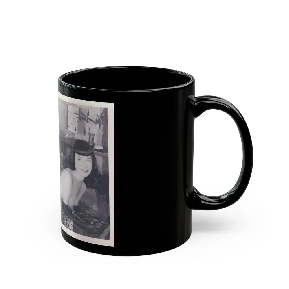 Bettie Page #221 (Vintage Female Icon) Black Coffee Mug - Go Mug Yourself