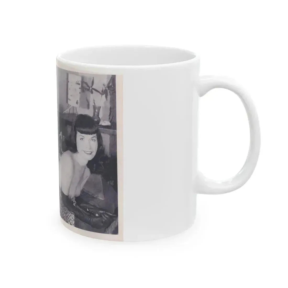 Bettie Page #221 (Vintage Female Icon) White Coffee Mug - Go Mug Yourself