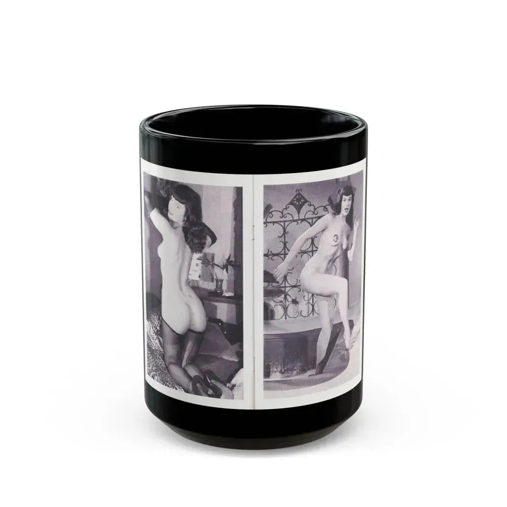 Bettie Page #222 (Vintage Female Icon) Black Coffee Mug 15oz - Go Mug Yourself