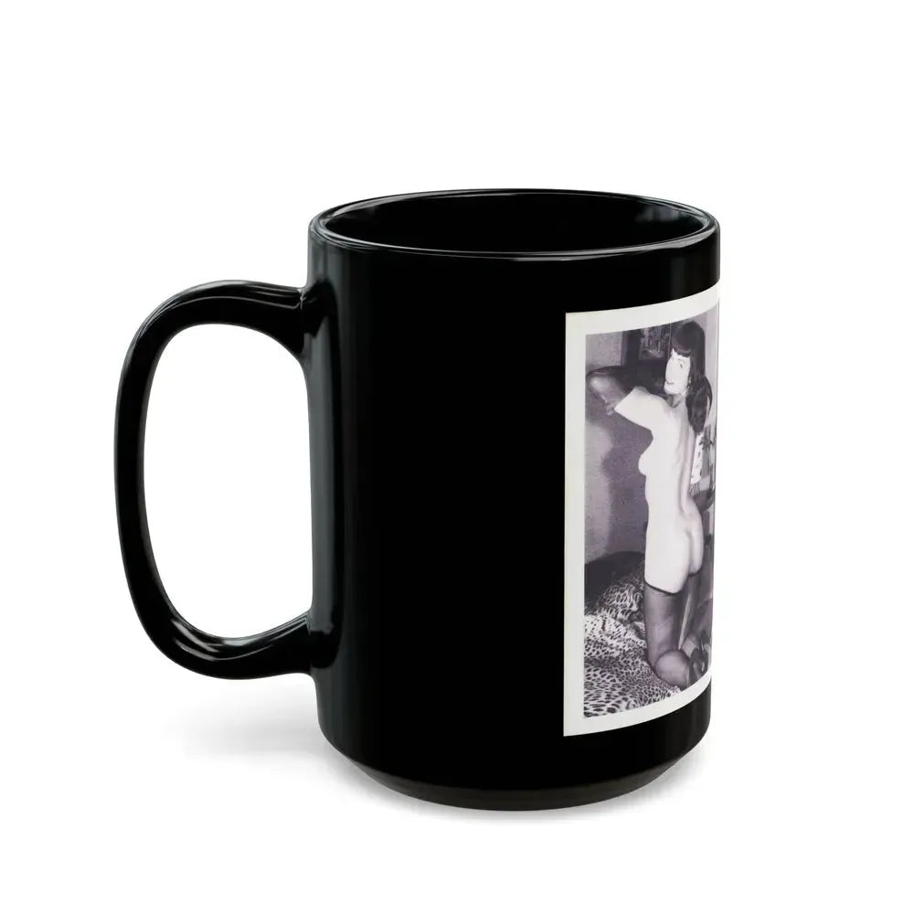 Bettie Page #222 (Vintage Female Icon) Black Coffee Mug - Go Mug Yourself