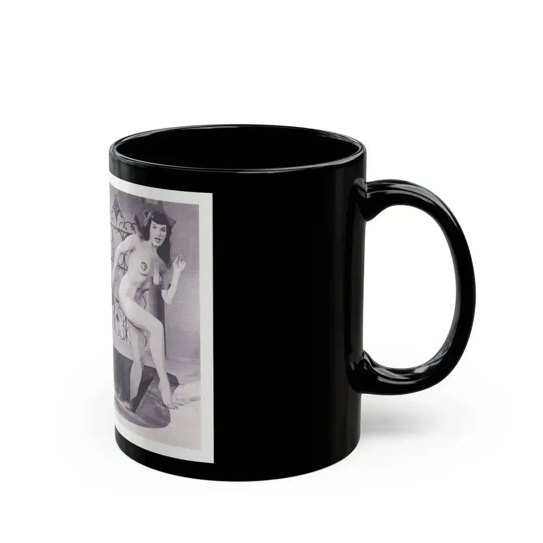 Bettie Page #222 (Vintage Female Icon) Black Coffee Mug - Go Mug Yourself