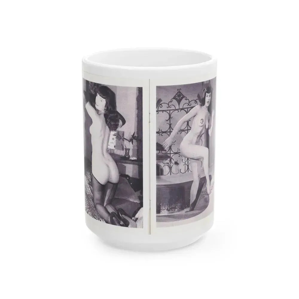 Bettie Page #222 (Vintage Female Icon) White Coffee Mug 15oz - Go Mug Yourself