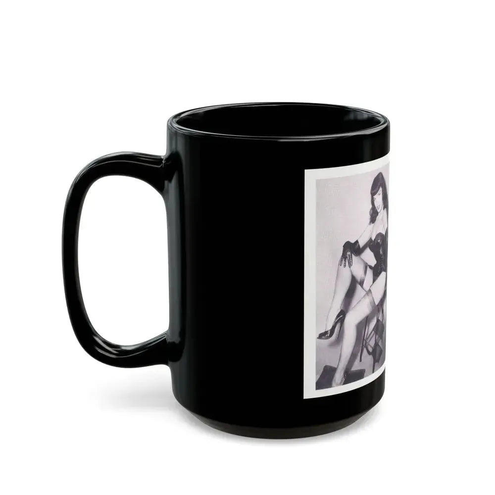 Bettie Page #223 (Vintage Female Icon) Black Coffee Mug - Go Mug Yourself