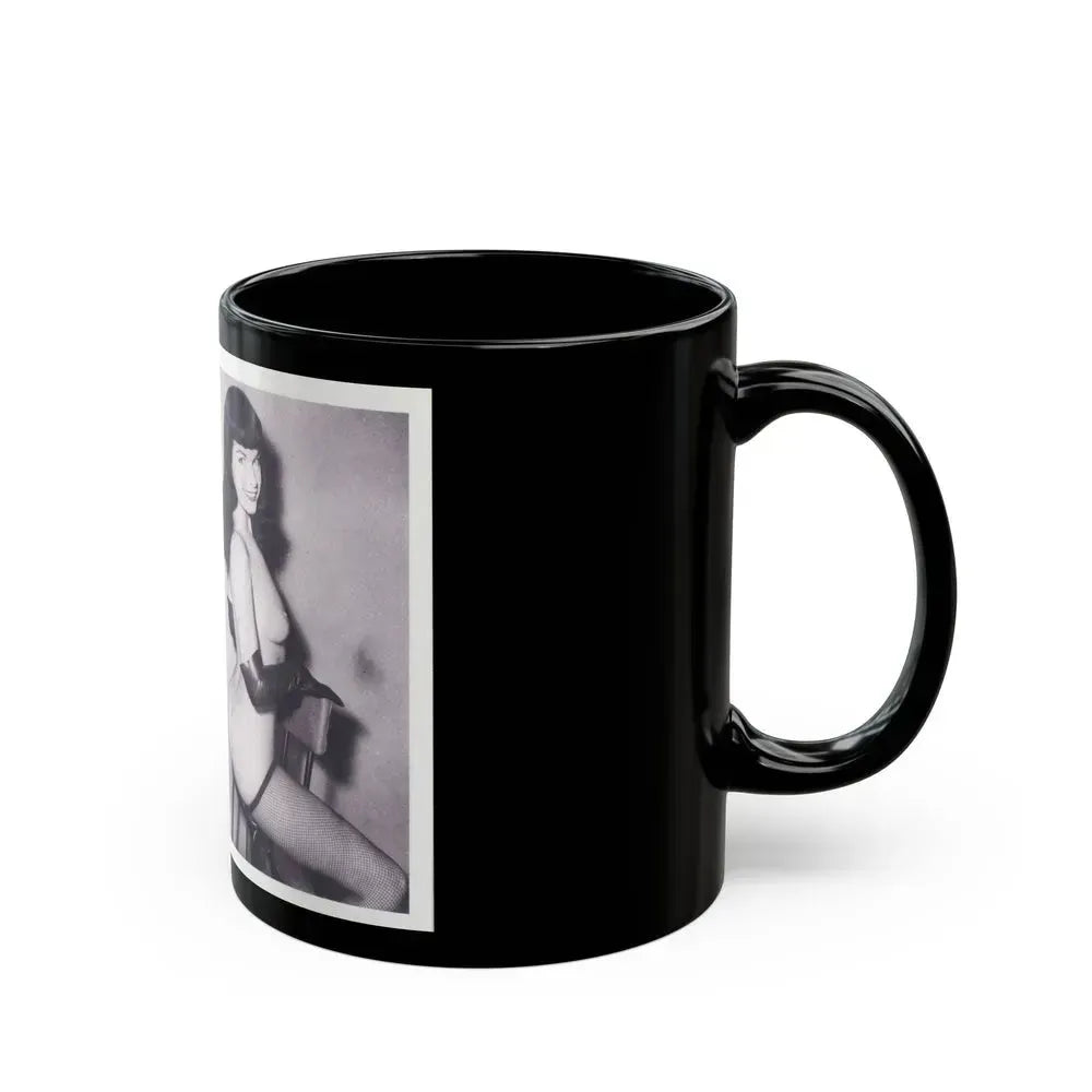 Bettie Page #223 (Vintage Female Icon) Black Coffee Mug - Go Mug Yourself