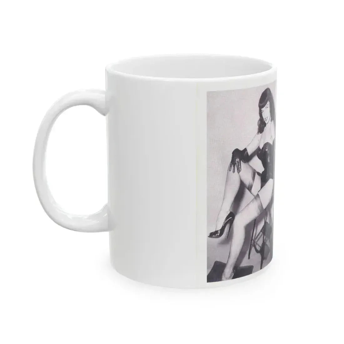 Bettie Page #223 (Vintage Female Icon) White Coffee Mug - Go Mug Yourself