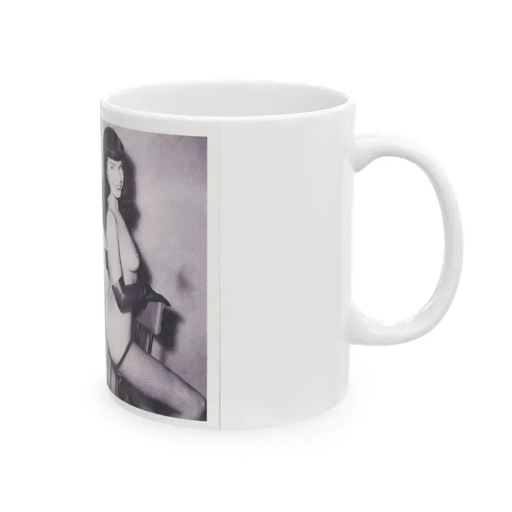 Bettie Page #223 (Vintage Female Icon) White Coffee Mug - Go Mug Yourself