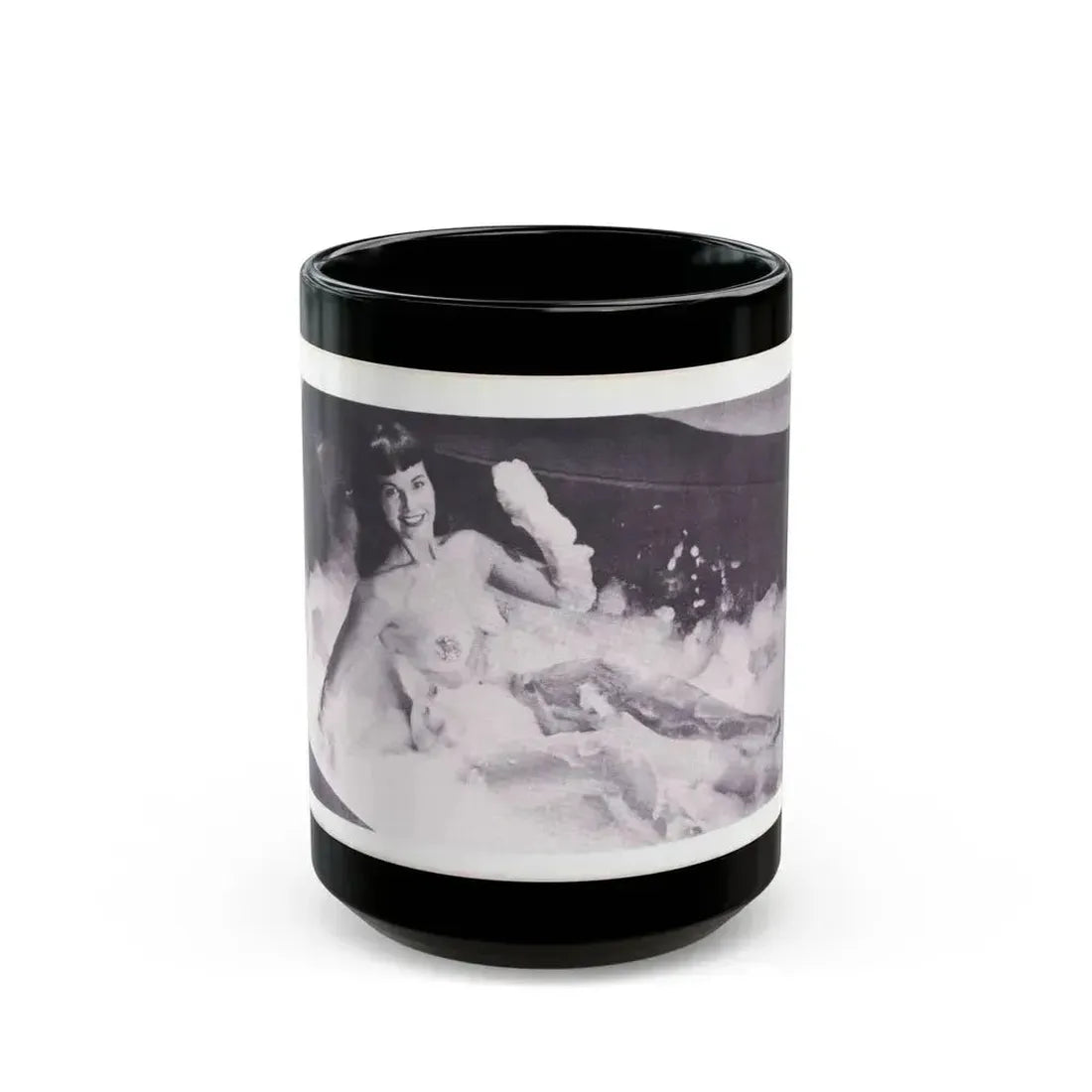 Bettie Page #224 (Vintage Female Icon) Black Coffee Mug 15oz - Go Mug Yourself