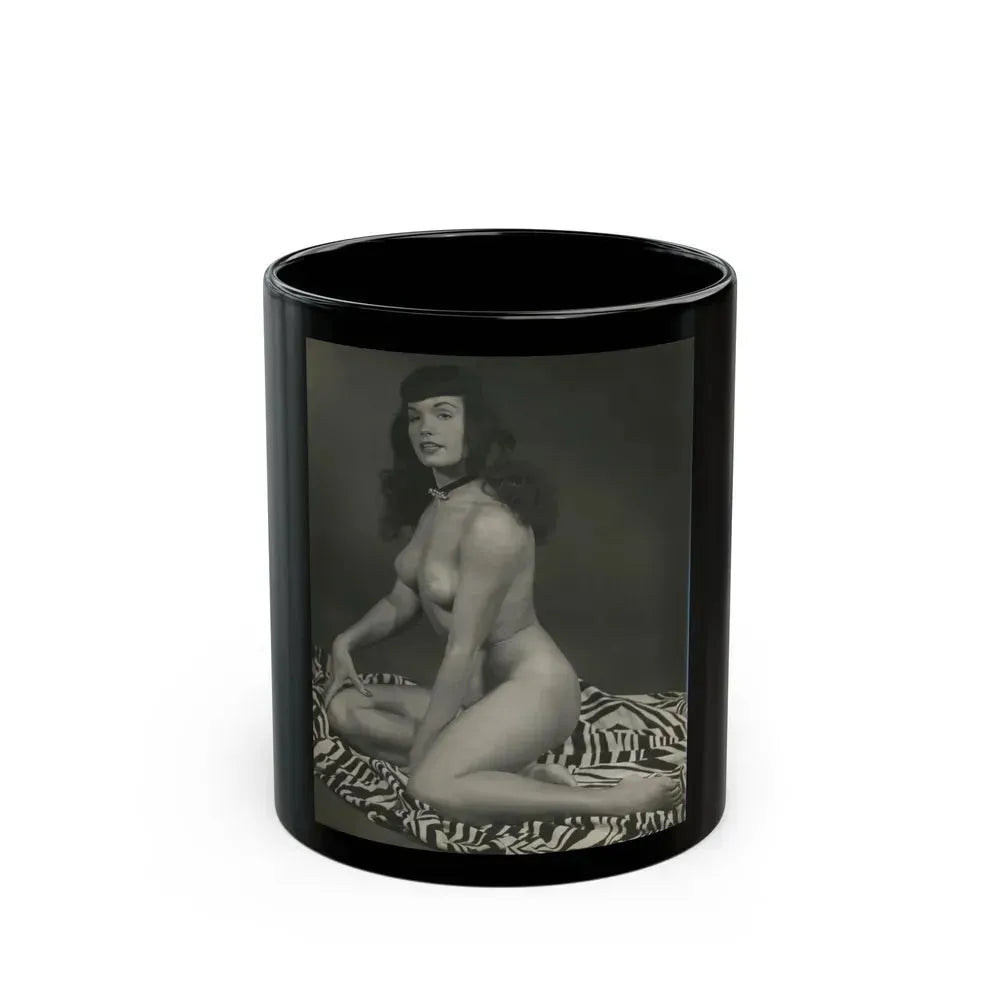 Bettie Page #227 (Vintage Female Icon) Black Coffee Mug 11oz - Go Mug Yourself