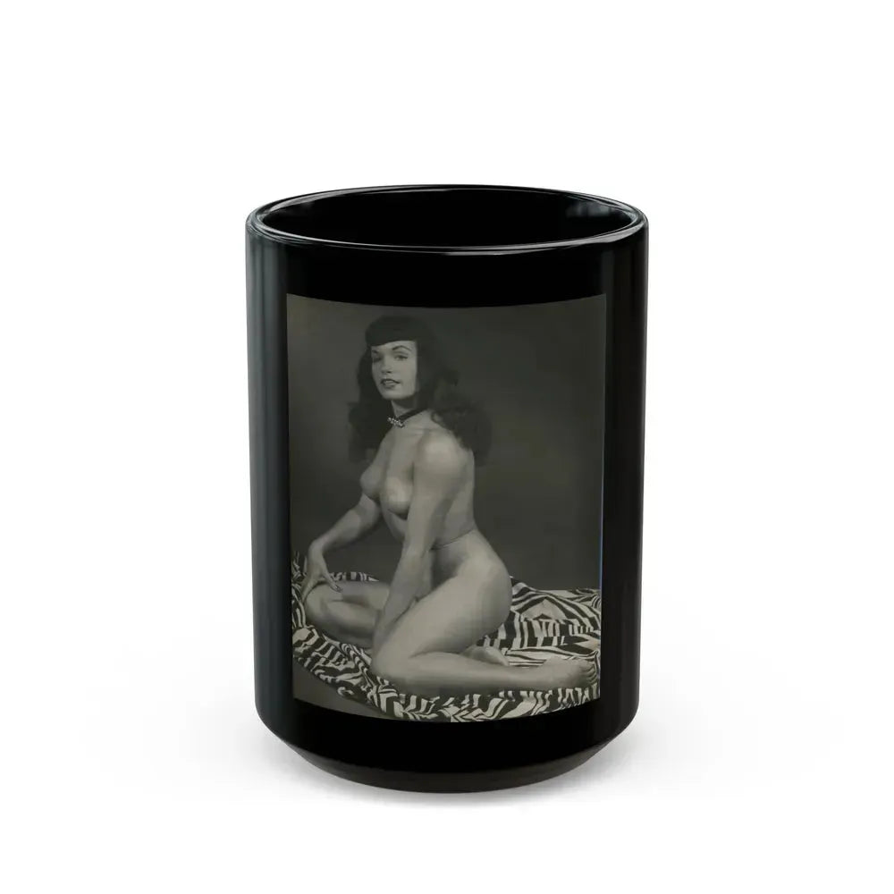 Bettie Page #227 (Vintage Female Icon) Black Coffee Mug 15oz - Go Mug Yourself