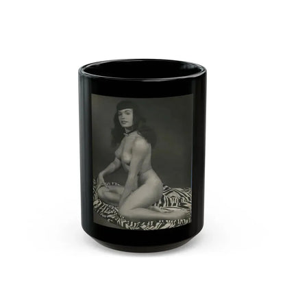 Bettie Page #227 (Vintage Female Icon) Black Coffee Mug 15oz - Go Mug Yourself
