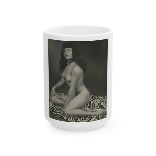 Bettie Page #227 (Vintage Female Icon) White Coffee Mug 15oz - Go Mug Yourself