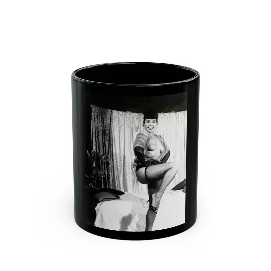 Bettie Page #230 (Vintage Female Icon) Black Coffee Mug 11oz - Go Mug Yourself