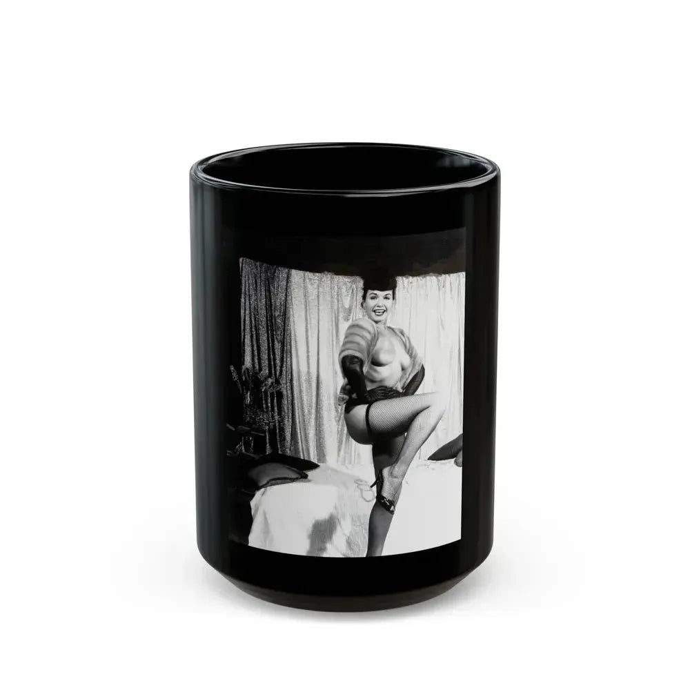 Bettie Page #230 (Vintage Female Icon) Black Coffee Mug 15oz - Go Mug Yourself