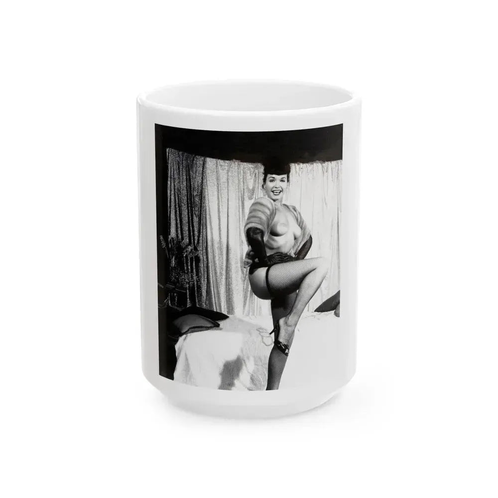 Bettie Page #230 (Vintage Female Icon) White Coffee Mug 15oz - Go Mug Yourself