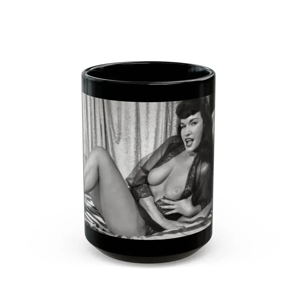 Bettie Page #231 (Vintage Female Icon) Black Coffee Mug 15oz - Go Mug Yourself