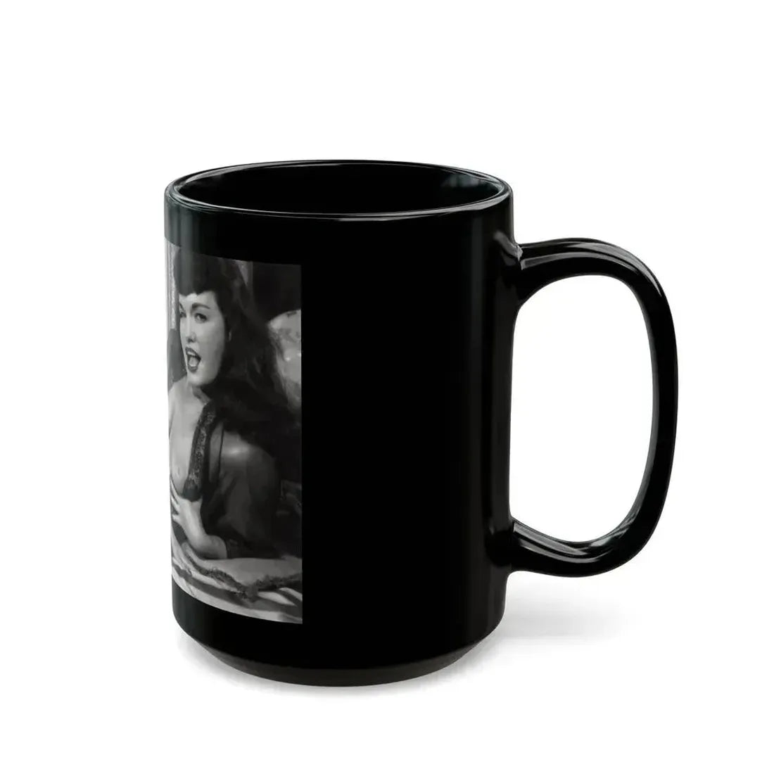 Bettie Page #231 (Vintage Female Icon) Black Coffee Mug - Go Mug Yourself