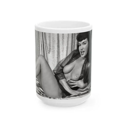 Bettie Page #231 (Vintage Female Icon) White Coffee Mug 15oz - Go Mug Yourself