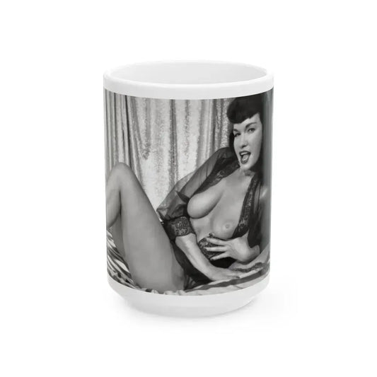Bettie Page #231 (Vintage Female Icon) White Coffee Mug 15oz - Go Mug Yourself