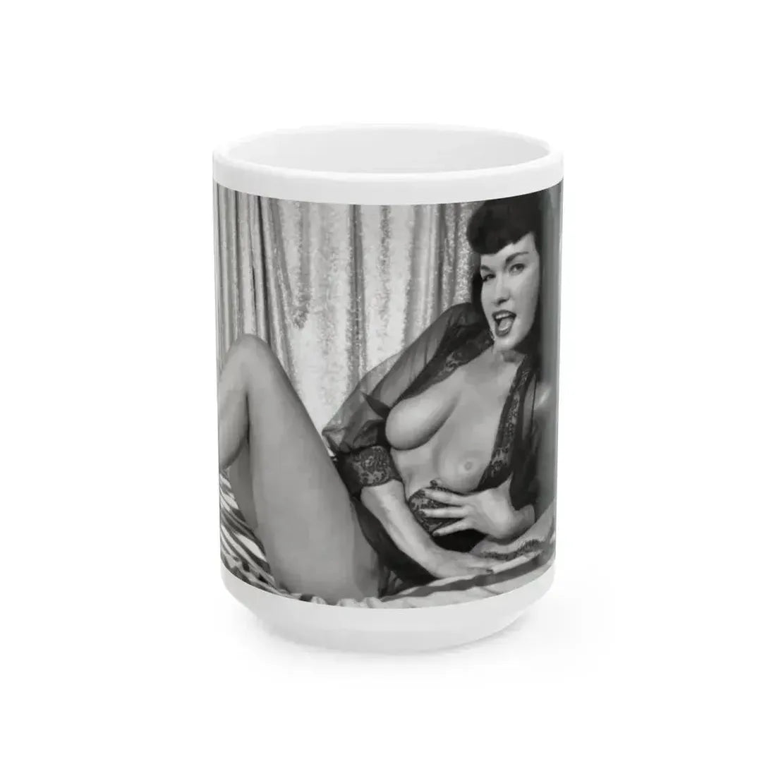 Bettie Page #231 (Vintage Female Icon) White Coffee Mug 15oz - Go Mug Yourself