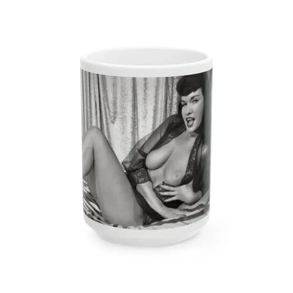 Bettie Page #231 (Vintage Female Icon) White Coffee Mug 15oz - Go Mug Yourself