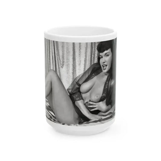 Bettie Page #231 (Vintage Female Icon) White Coffee Mug 15oz - Go Mug Yourself