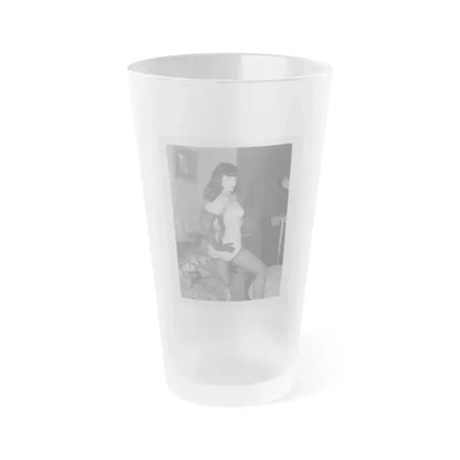 Bettie Page #232 (Vintage Female Icon) Frosted Pint Glass 16oz 16oz Frosted - Go Mug Yourself