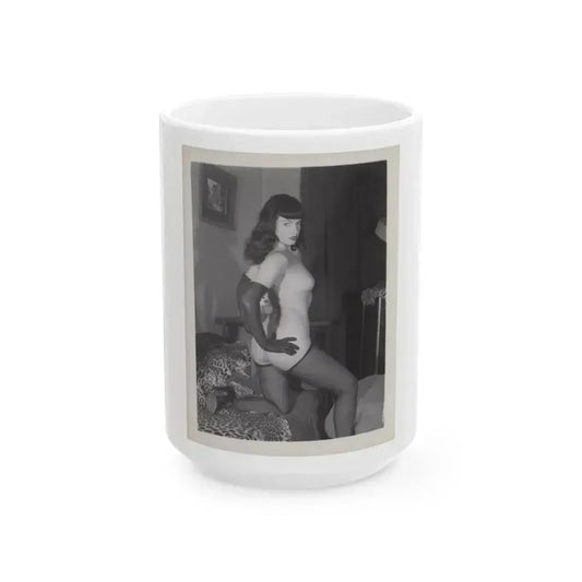 Bettie Page #232 (Vintage Female Icon) White Coffee Mug 15oz - Go Mug Yourself