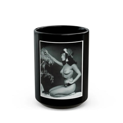Bettie Page #233 - Playboy Photo Jan. '55 (Vintage Female Icon) Black Coffee Mug 15oz - Go Mug Yourself