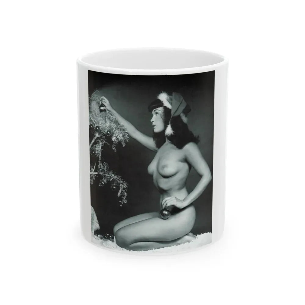 Bettie Page #233 - Playboy Photo Jan. '55 (Vintage Female Icon) White Coffee Mug 11oz - Go Mug Yourself