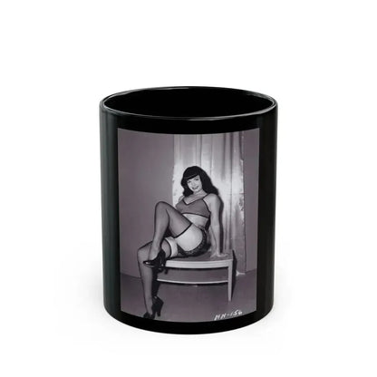 Bettie Page #235 (Vintage Female Icon) Black Coffee Mug 11oz - Go Mug Yourself