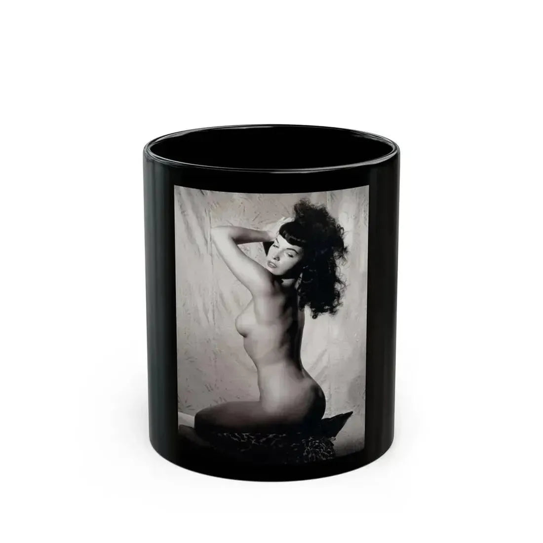 Bettie Page #236 (Vintage Female Icon) Black Coffee Mug 11oz - Go Mug Yourself