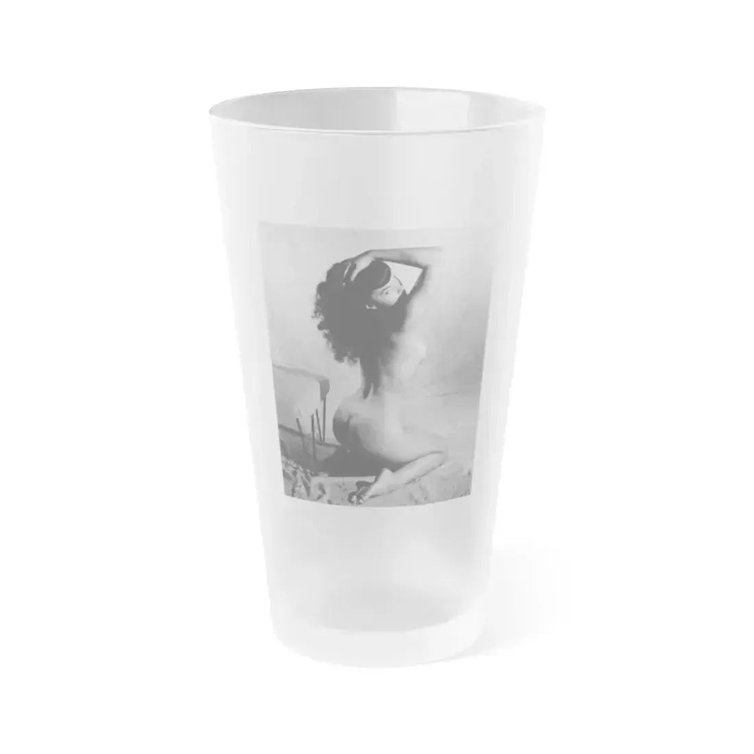 Bettie Page #238 (Vintage Female Icon) Frosted Pint Glass 16oz 16oz Frosted - Go Mug Yourself