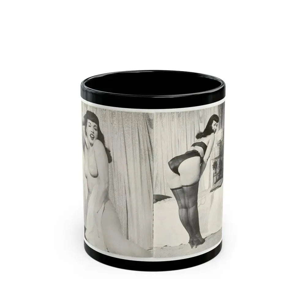 Bettie Page #240 (Vintage Female Icon) Black Coffee Mug 11oz - Go Mug Yourself